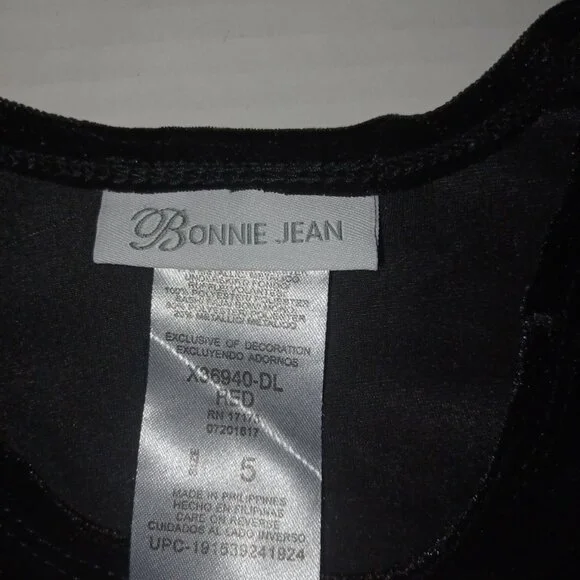 BONNIE JEAN FIT & FLARE LONG SLEEVE BOW DETAIL VELVET PLAID CHRISTMAS DRESS - Picture 4 of 7